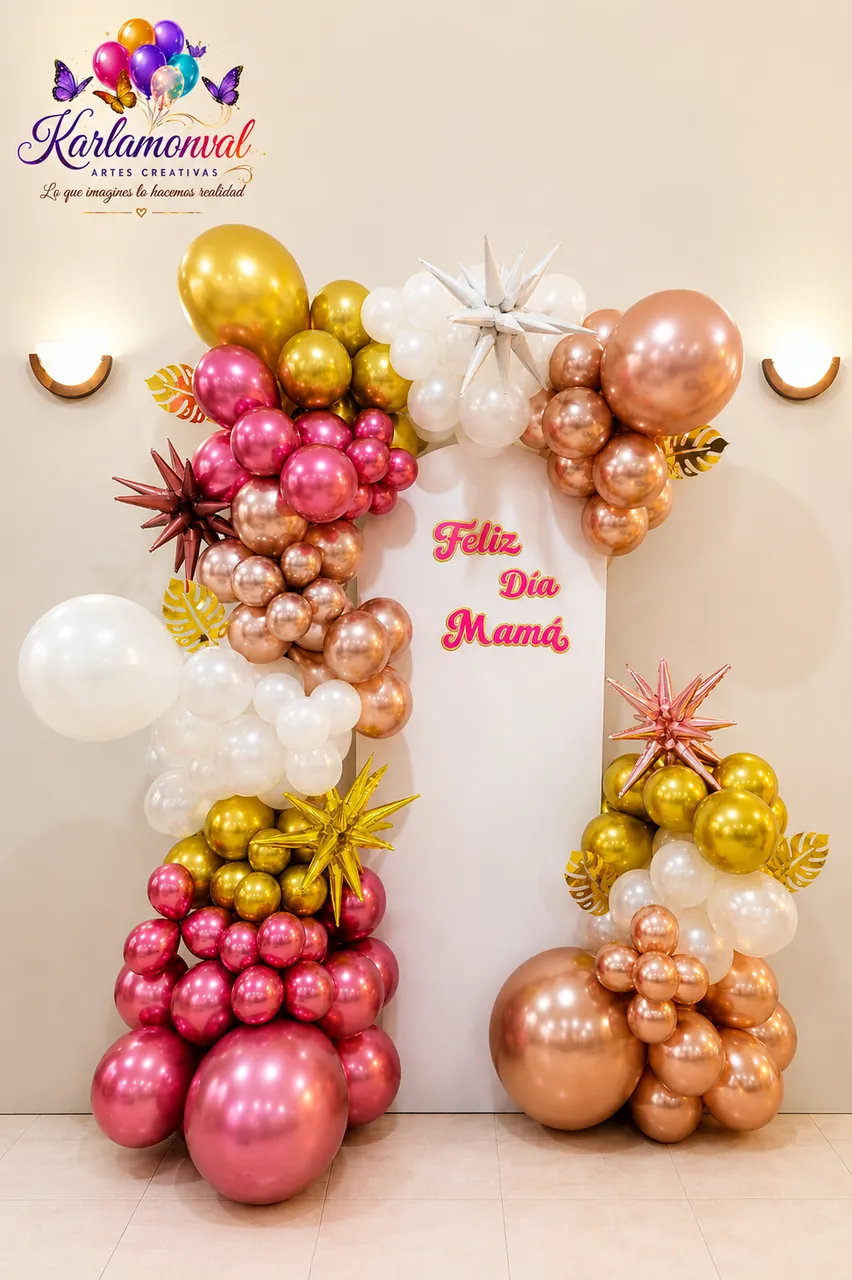 Decoración con globos — Feliz Día Mamá